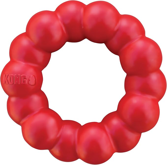 KONG natural rubber ring chew toy for dental health for small and medium dogs
