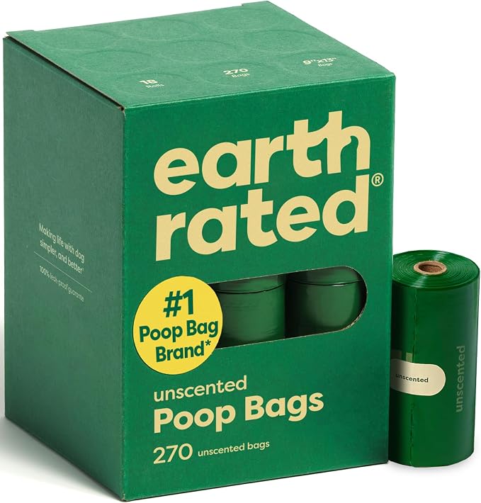 Earth Rated unscented dog poop bag refill rolls, 270 bags