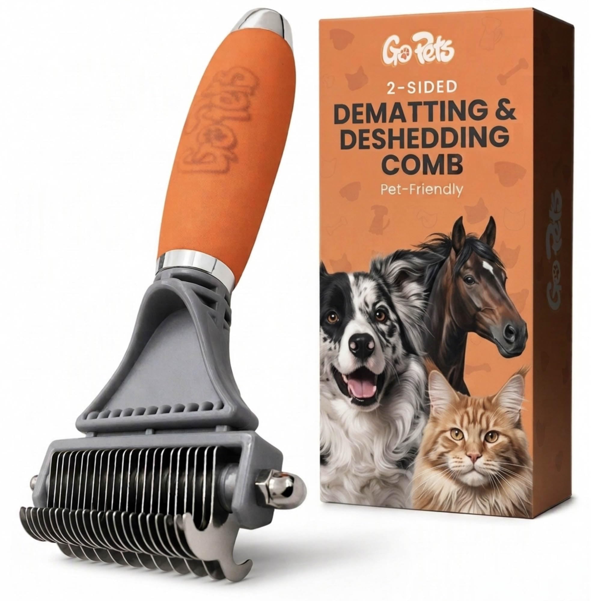 GoPets 2-in-1 Deshedding and Dematting Comb