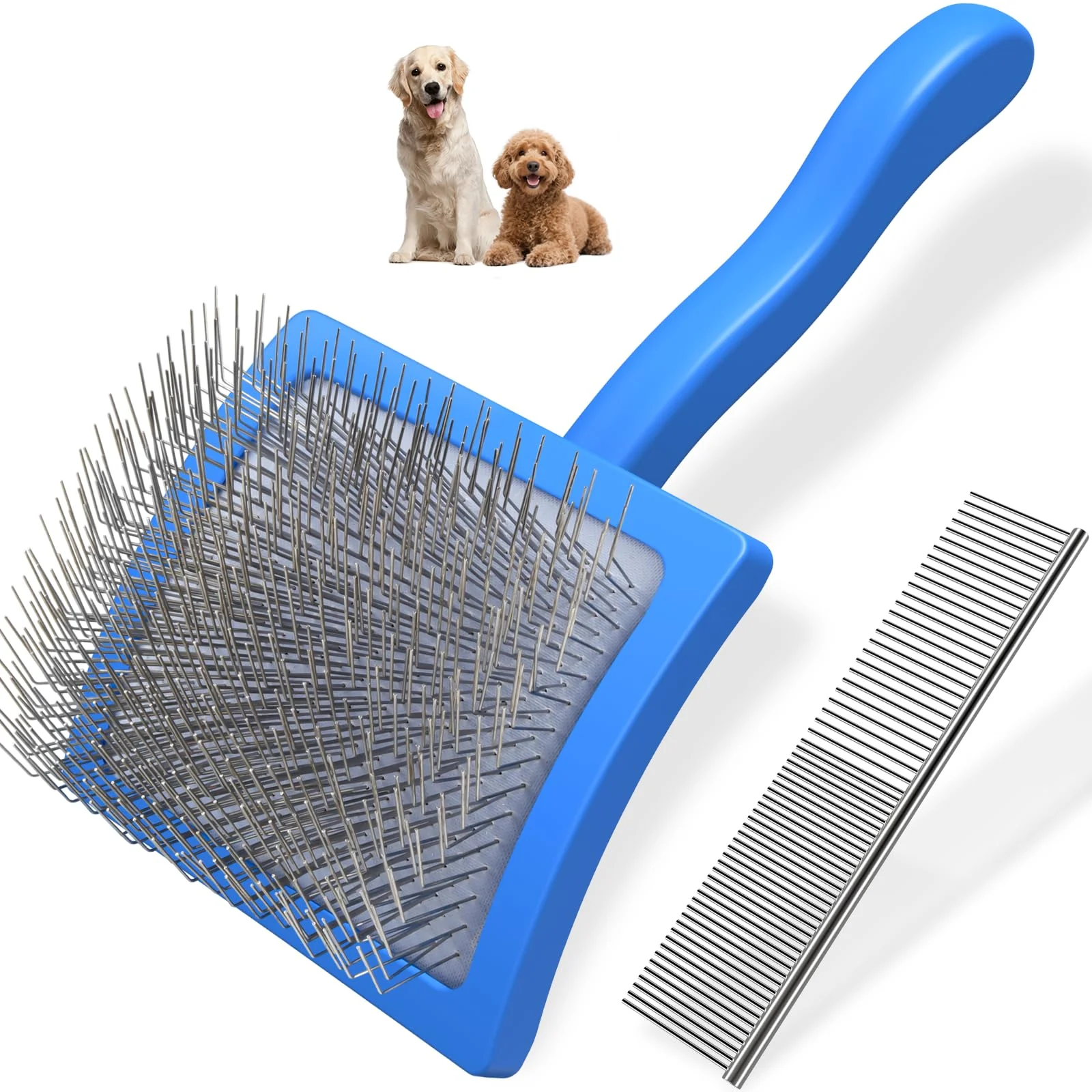 Saccison 2PCS Slicker Brush and Pet Comb